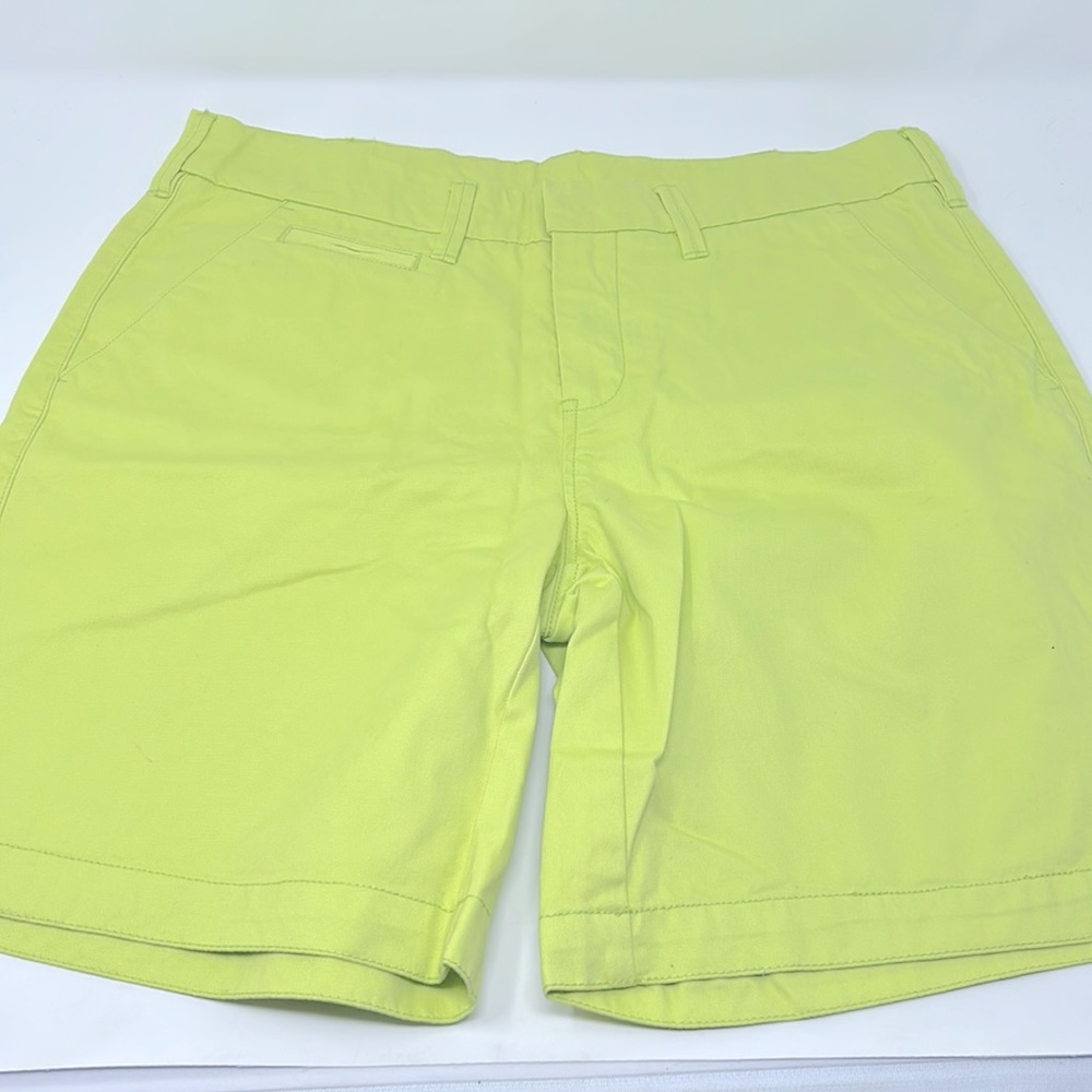Garnet Hill Lime Green Bermuda Chino Shorts Size 10